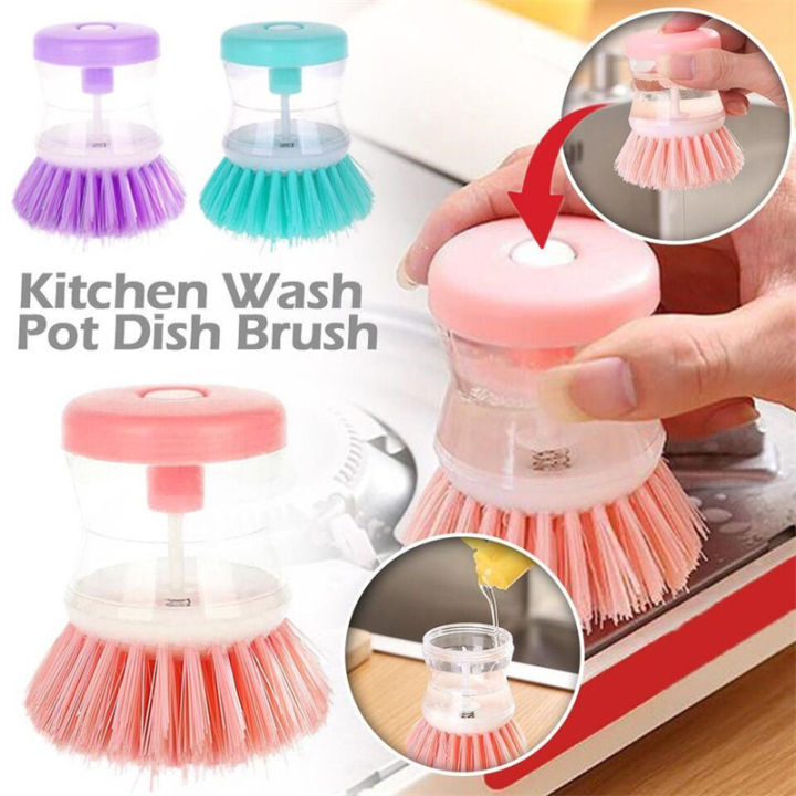 1pc Soap Dispenser Dishwashing Brush Soap Box, Press Type Liquid