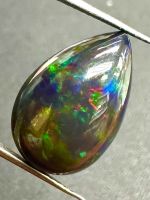 Black opal 6.49cts 17x11x7.5mm pear shape 100% natural gemstone