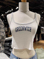 เสื้อสายเดี่ยว BM ชายรุ่ยแบบสั้นพิมพ์ลายตัวอักษร Greenwich สไตล์อเมริกันแบบใหม่จากเว็บไซต์ทางการ BM