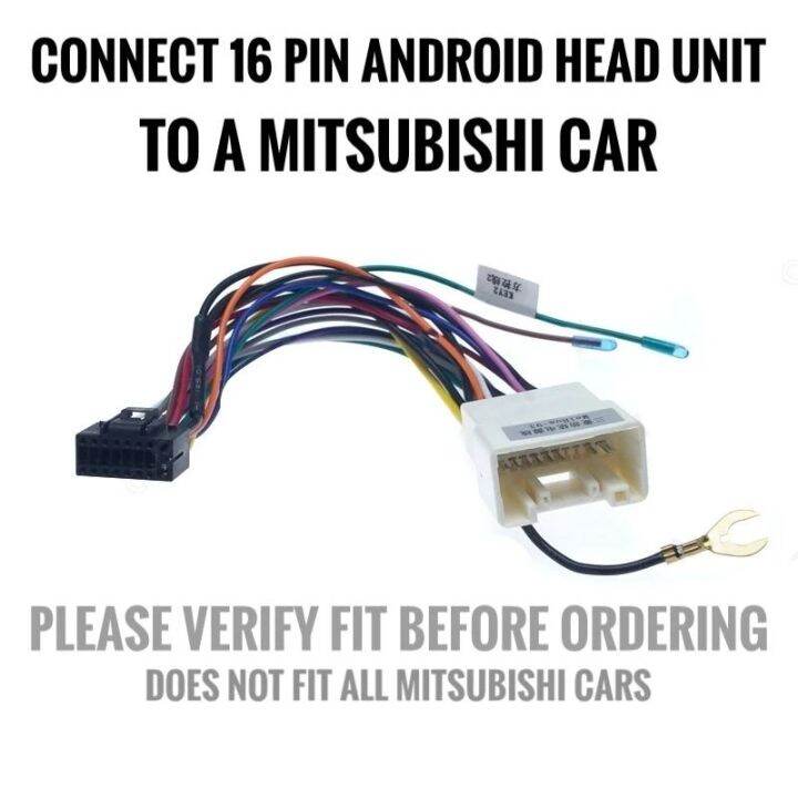 16pin Android Head Unit to Mitsubishi Harness Adapter Car Stereo Wiring