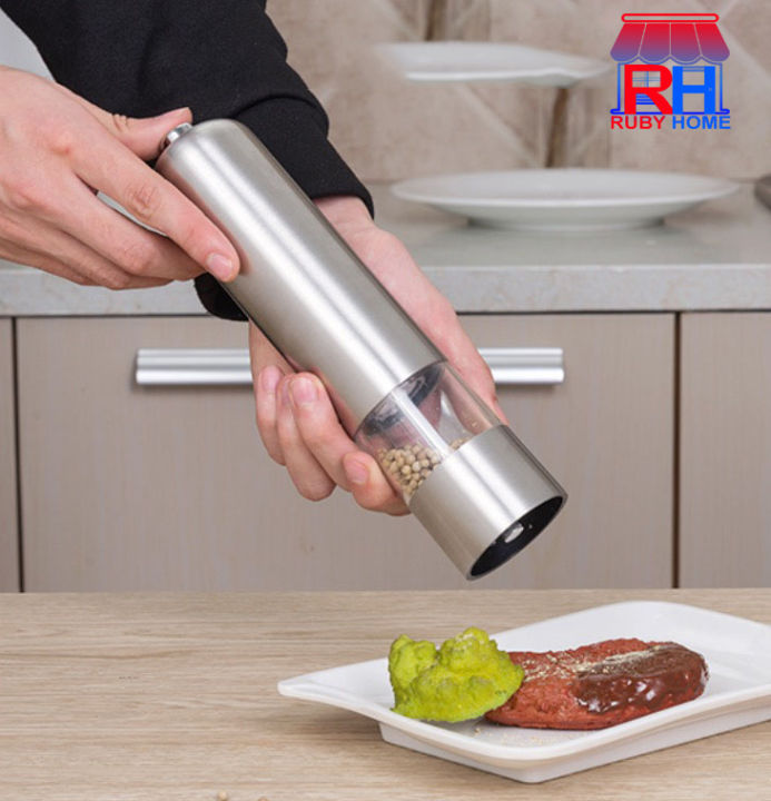 JAGURDS Electric Salt and Pepper Mill Grinder Set Automatic Battery  Operated