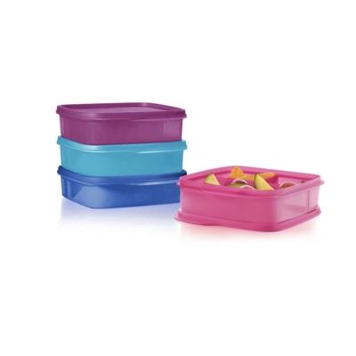 Tupperware Lollitup กล่องข้าวทัพเพอร์แวร์ แบบมีช่องแบ่งอาหาร 3 ช่อง พกพาสะดวก ขนาด 550ml สีสันสวยงาม