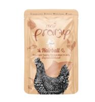 เพาท์เปียกแมว ยี่ห้อ Pramy Hairball พรามี่  สูตรแมวโต รสเนื้อทูน่าหน้าไก่ในเจลลี่  ขนาด70กรัม (1 ซอง)