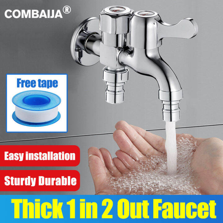 🔥High Quality🔥 Faucet Valvet Bibcock 1 in 2 out Head Independent Switch