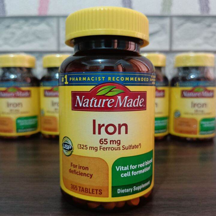 Nature Made Iron 65mg Ferrous Sulfate 325mg 365 Tablets Expiry