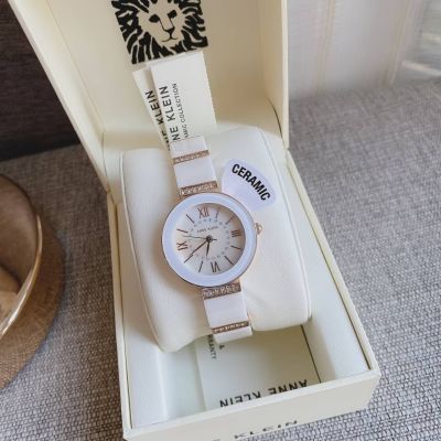 👑ของแท้100%👑 นาฬิกาข้อมือ ceramic สีขาว Anne Klein  Mother of Pearl Dial Ladies Watch 3340WT