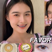 คอนแทคเลนส์ลาย Favor สีน้ำตาล(ฝาดำ)