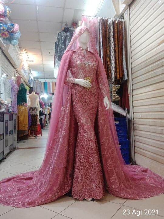 Kebaya pengantin model rok duyung ekor panjang lepasan | Lazada Indonesia