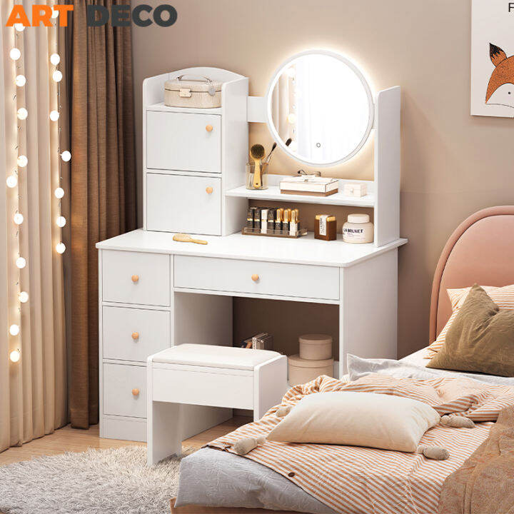 Dressing Table with LED Mirror Makeup Table Meja Solek Dressing Table
