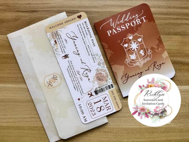 PASSPORT INVITATION w/ BOARDING PASS(wedding*birthday*Christening