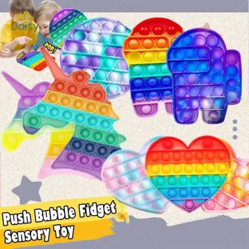 Rainbow Bear Pop It Push Bubble Fidget Toy