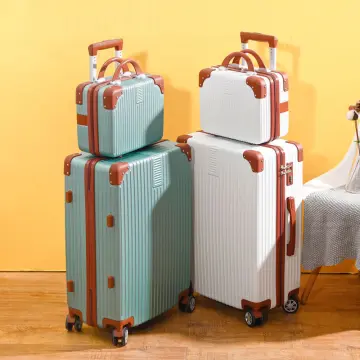 Carrylove Retro Leather Spinner Luggage Vintage Suitcase Set