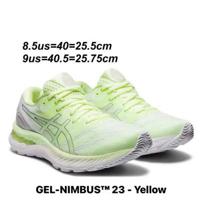 รองเท้าวิ่งหญิง Asics GEL NIMBUS 23 สีมะนาว (1012A885-759) ของแท้💯% จาก Shop