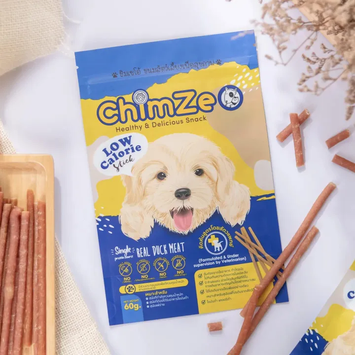 chimzeo-ขนมสุนัขไขมันต่ำ-ผลิตจากสันในเป็ด-ขนาด-60-กรัม