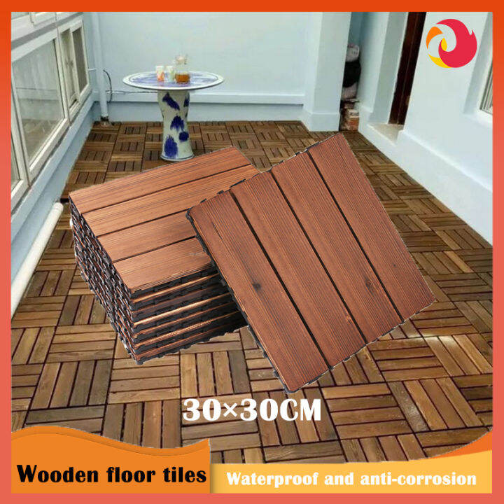 Wooden Floor Tiles 30cm Garden Wooden Deck Tiles Decking Floor ...