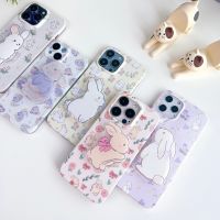 [i14] พร้อมส่งในไทย iPhone case เคสไอโฟน เคสไอริงกระต่าย Rabbit โบว์ชมพู+Griptok holder x-14,14Pro,14Promax,14Plus