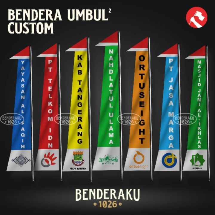 Bendera Umbul Umbul Custom M Logo Tulisan Warna Bisa Request Lazada Indonesia