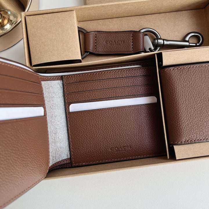 ของแท้100-กระเป๋าสตางค์-gift-set-f64118-มีกล่องเป็นชุดของขวัญ-f64118-compact-id-wallet