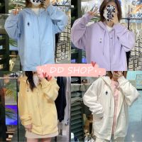 DD SHOP’พร้อมส่ง’ DX-Hoodiebear-6261 เสื้อฮู๊ดคลุมแขนยาว สีพาสเทลดีเทลปักน้องหมี 10