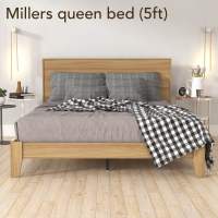 Tomato Home เตียงนอนโมเดิร์น 5ฟุต Millers queen bed เตียง5ฟุตไม้ | Chic สวยดูดีเรียบง่าย | แข็งแรง คุณภาพมาตรฐานส่งออกยุโรป