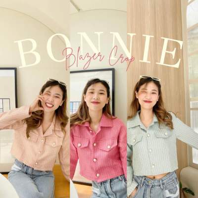 🍑 Bonnie Blazer🍐เบลเซอร์ทวิตคร๊อปเกาหลีเกาใจ (319.-)