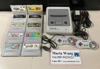 เครื่อง Super Famicom   สินค้าแท้จากญี่ปุ่น ตัวเครื่องสภาพดีขาวจอยสวยพร้อมตลับเกมดี 10 ตลับ