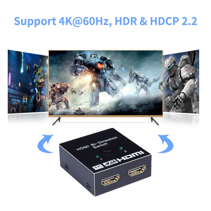 HDMI 2.1 Switch Bi-direction 8K HDMI 2.1 Switcher 4K 120Hz HDMI 2.1  BI-Directional HDMI Switch Splitter 2X1 or 1X2 HDMI 2.1 Bidirection Switch  splitter for PS5 Xbox Series X 8K 60Hz 4K
