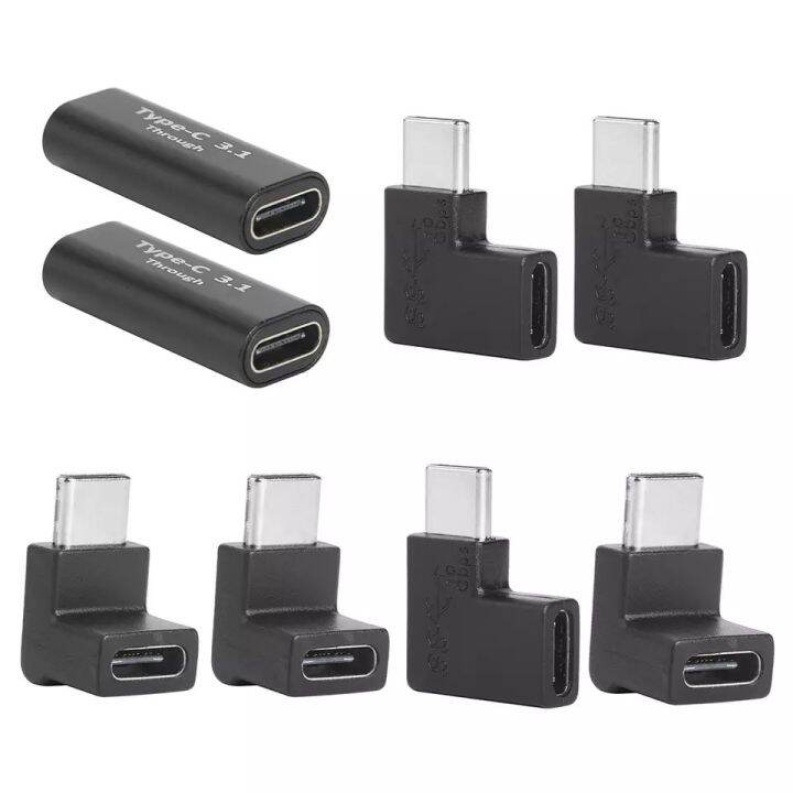 1pcs-usb-c-adapter-type-c-ชายหญิงหญิงหญิงขวาและซ้ายมุม90องศาอะแดปเตอร์สำหรับแท็บเล็ตแล็ปท็อป