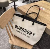 [พร้อมส่ง] กระเป๋าผ้าแคนวาส Burberry tote กระเป๋าทรงช้อปปิ้ง