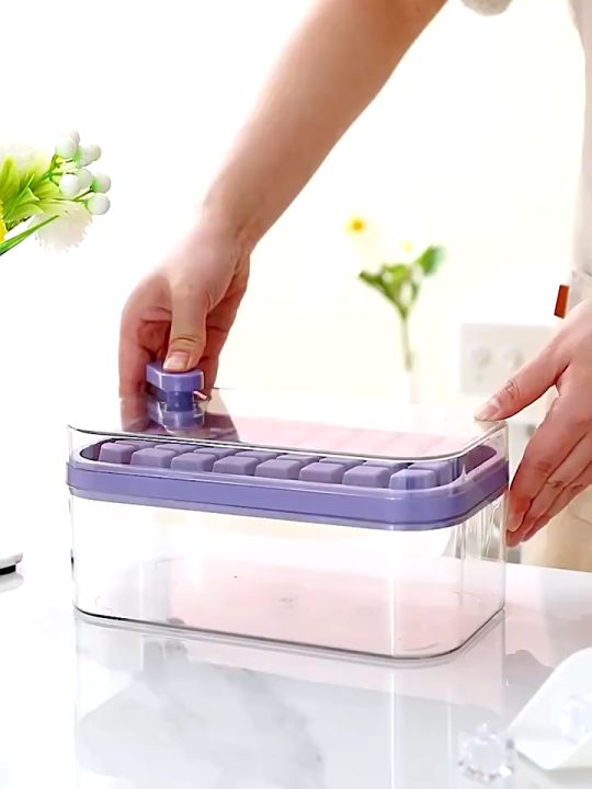 PHINOX Two Ice Cube Trays & Lid & Bin & Ice Scoop, 64 pcs Ice Cubes Molds,  Food Grade PP REVIEW 