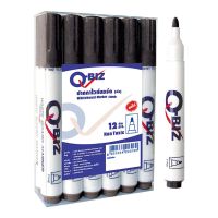 Q-BIZ คิวบิซ ปากกาไวท์บอร์ด สีดำ แพ็ค 12 ด้าม ปากกา