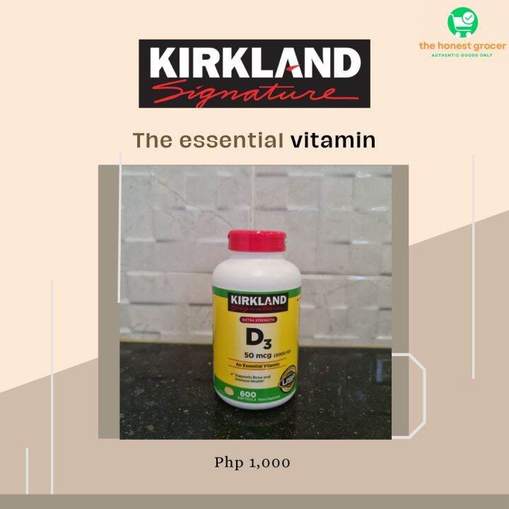 USA Original Kirkland Vitamin D3 2000IU; 600 Softgels Lazada PH