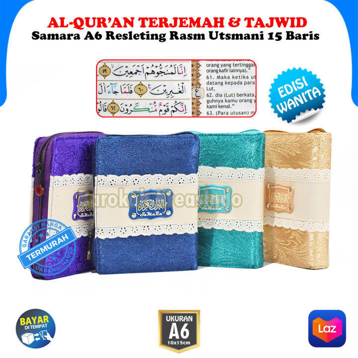 Alquran Terjemahan Dan Tajwid Warna Resleting Al Quran Wanita Samara Ukuran Kecil A Halim Quran