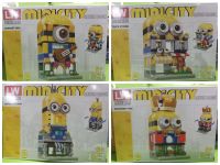 (set4กล่อง) lego minions เลโก้ มินเนียน ชุดร้านค้ามีเนี่ยน mini city block 4 in1 รวม 800+ ชิ้น ร้านอาหาร ร้านขายของ