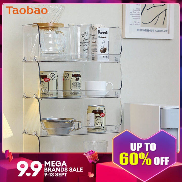 Dining Table Storage Box Acrylic Shelf Table Storage Rack Tea Room Cup ...