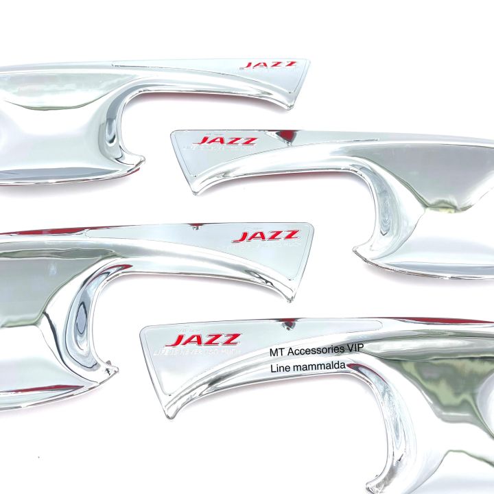 jazz-แจสปี2014-2021-เบ้ากันรอย-ครอบมือจับ-สีโครเมียมโลโก้แดง