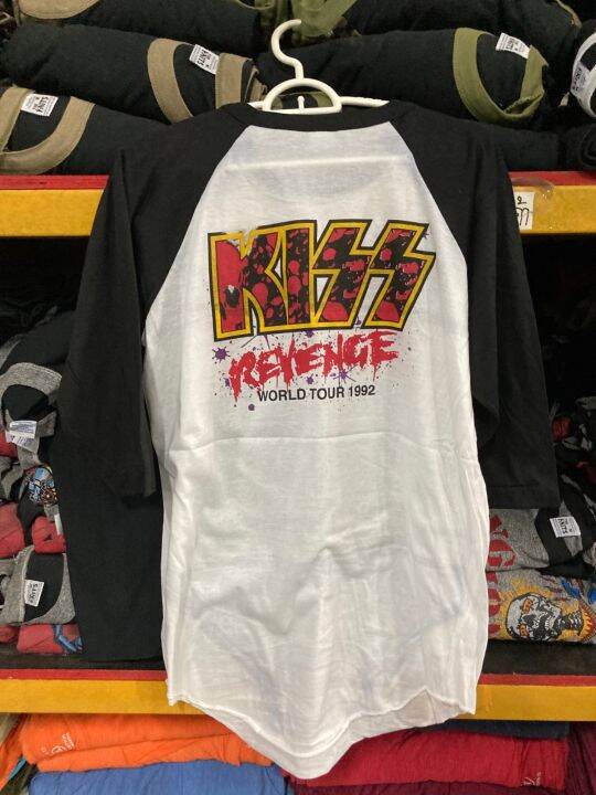 เสื้อวง-แขนสามส่วน-kiss-สไตล์วินเทจ