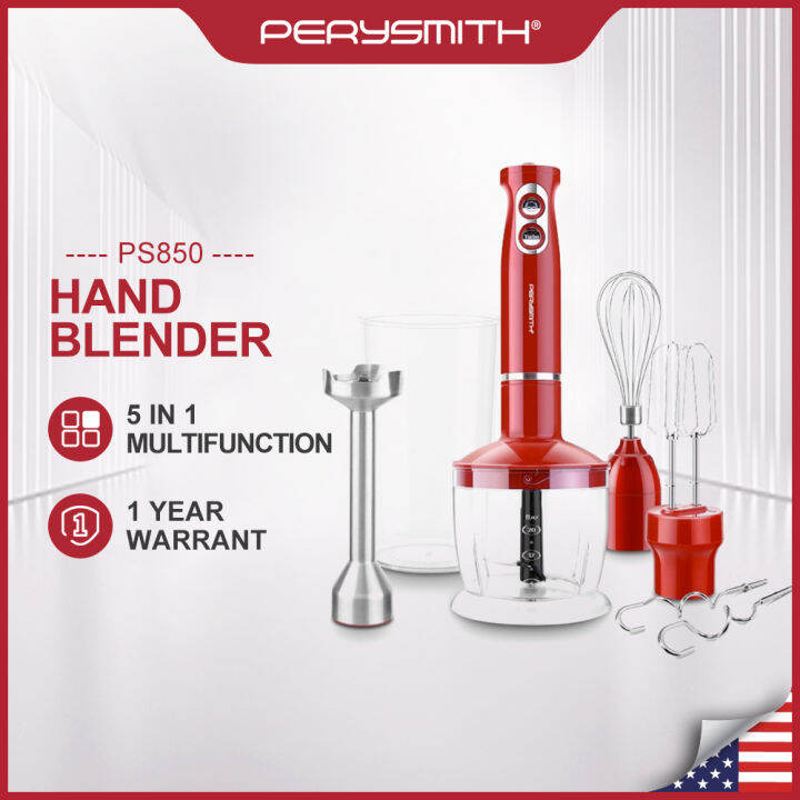 PerySmith Hand Blender PS850 5 in 1 Multifunction Blender Food