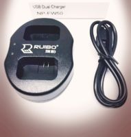 DUAL CHARGER SONY NP-FW50 แท่นชาร์จแบตกล้องแบบคู่ ชาร์จทีละ2ก้อน USB Dual Battery Charger for for Sony NP-FW50 (0260)