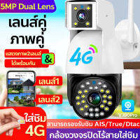 กล้องวงจรปิดใส่ชิม 4G IP Camera WIFI สองเลนส์ แสดงสองภาพพร้อมกัน ตรวจจับการเคลื่อนไหว 8ล้านพิกเซล Night Vision คมชัดในกลางคืน รองรับ AIS/TRUE/DTAC