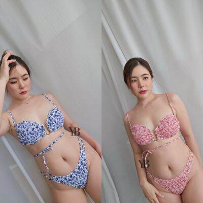 YOURS​ BIKINI​ #BK1580✨🌸บิกินี่​ ชุดว่ายน้ำทูพีชแต่งอะไหล่ทอง