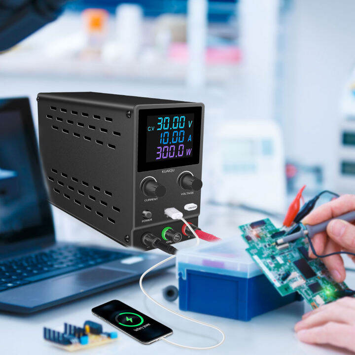 Adjustable DC Power Supply 30V 10A Lab Power Supply Voltage Regulator