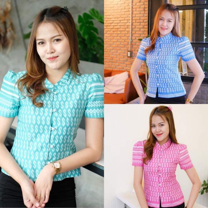 เสื้อผ้าไทย-ลายตะขอ-ทรงไทยจิตรลดา