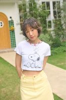 เสื้อครอป Peanuts Ninety White