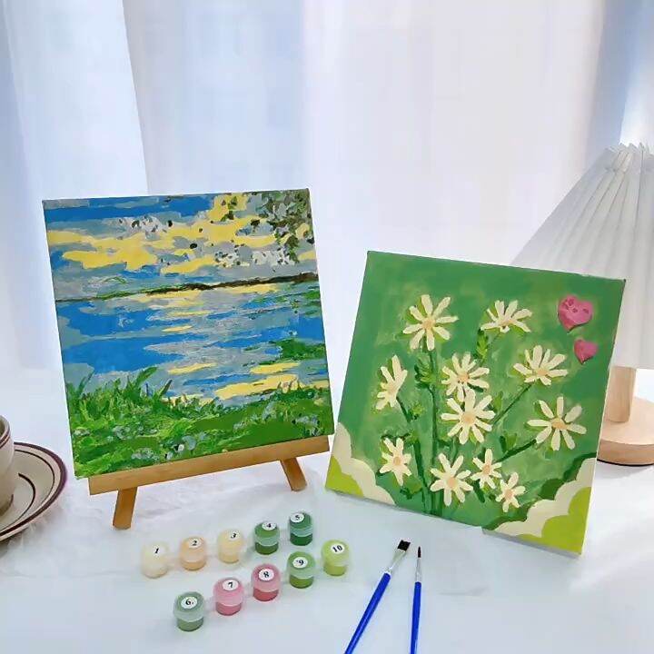 Canvas Paint By Number Painting By Numbers Kit Digital Oil Painting DIY Lukisan 20 x 20 Seri V