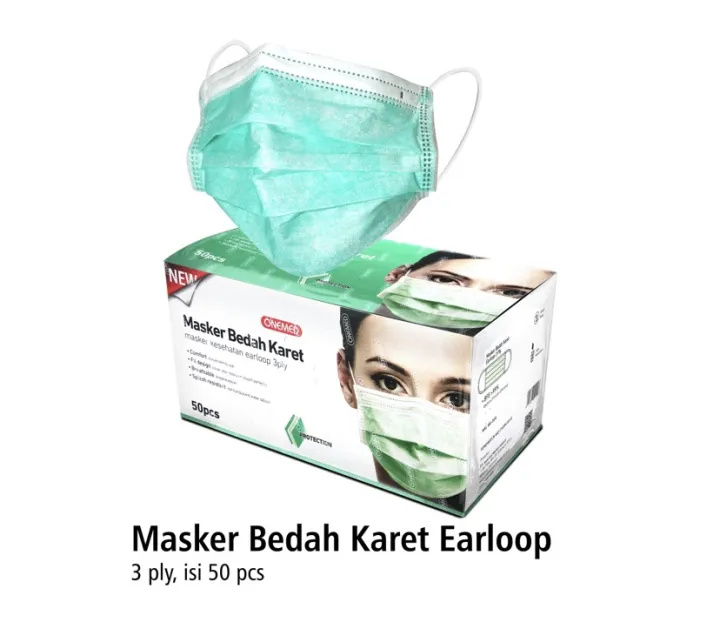 MASKER ONEMED EARLOOP MEDIS TELINGA ONEMED HIJAU | Lazada Indonesia