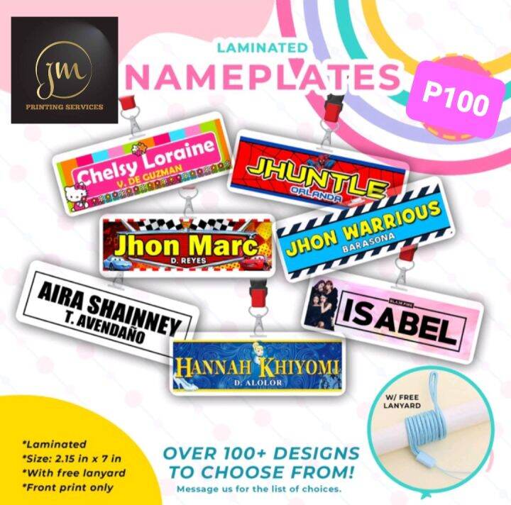 laminated name plate name tag | Lazada PH