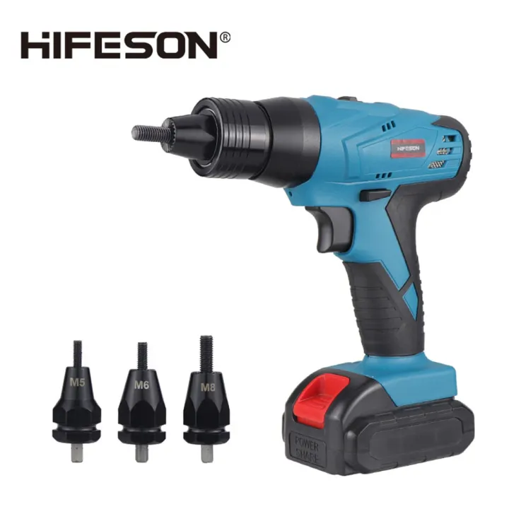 HIFESON 18V Electric Rivet Tool Rechargeable Riveter Riveting Nut Tool