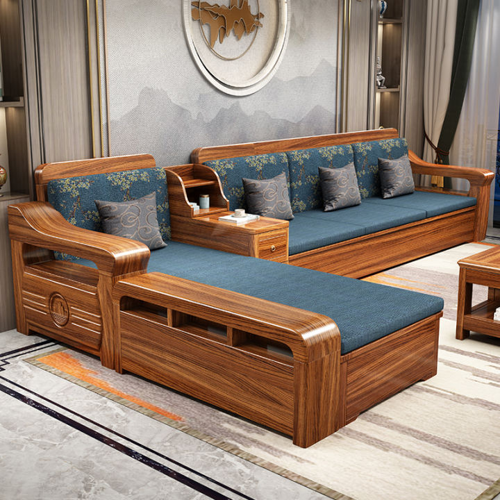 Ugyen Wood Solid Wood Sofa New Chinese Style Modern Minimalist Small Apartment Living Room