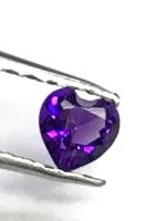 อเมทิสต์ 4x4 มม. รูปหัวใจ หินธรรมชาติ 100% Amethyst 4x4 mm heart shape 100% natural gemstone